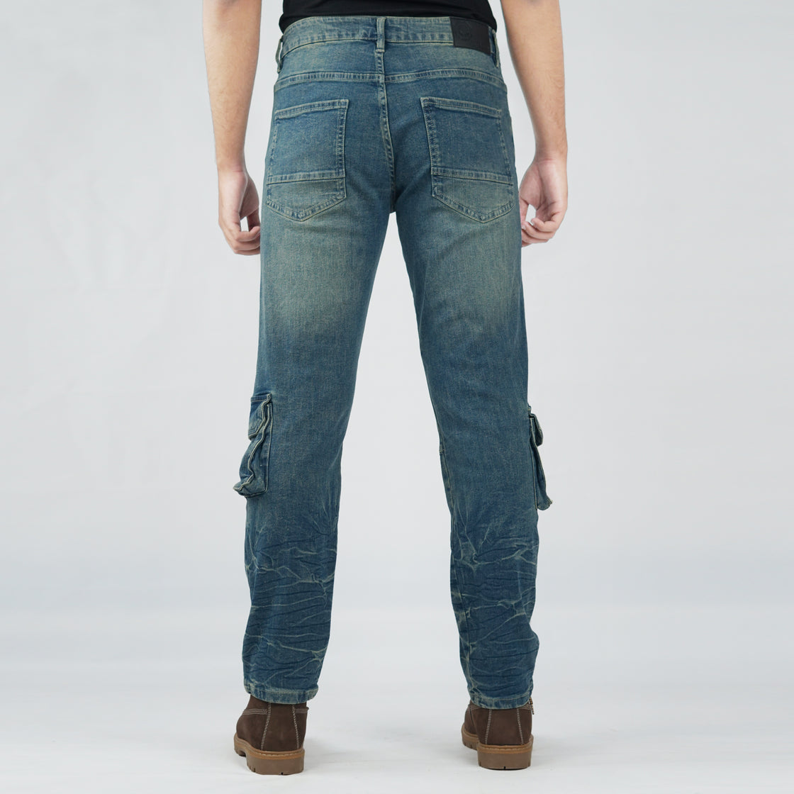 Men's Crinkled Cargo Jeans