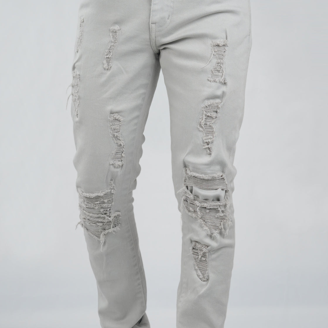 RIB& REPAIRED JEANS (TWILL)