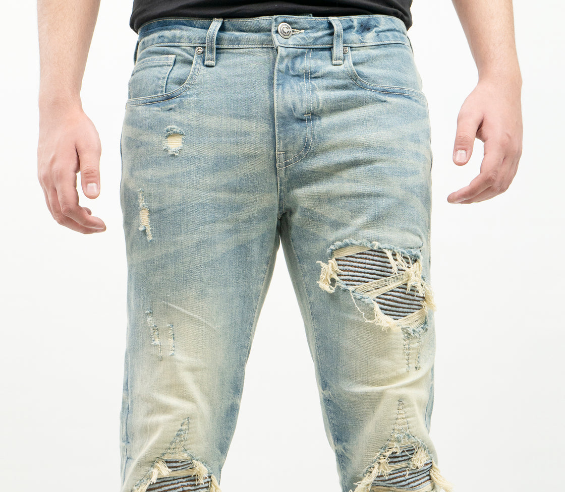 MEN’S RIP & REPAIR PANTS OT25305 (DENIM)