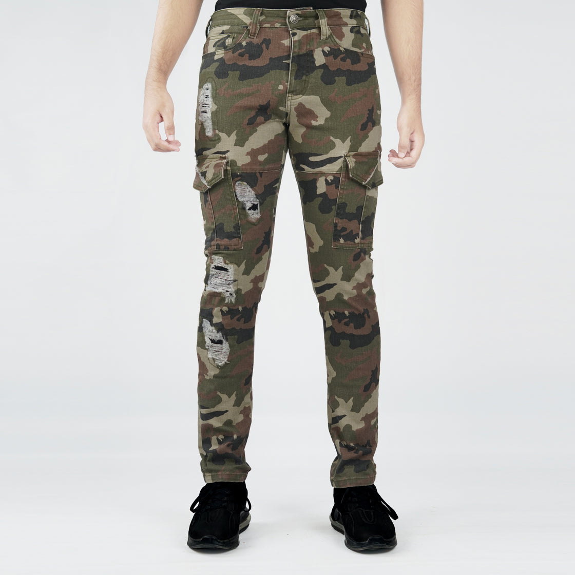 MENS RIP & REPAIRED CARGO TWILL PANTS (TWILL)