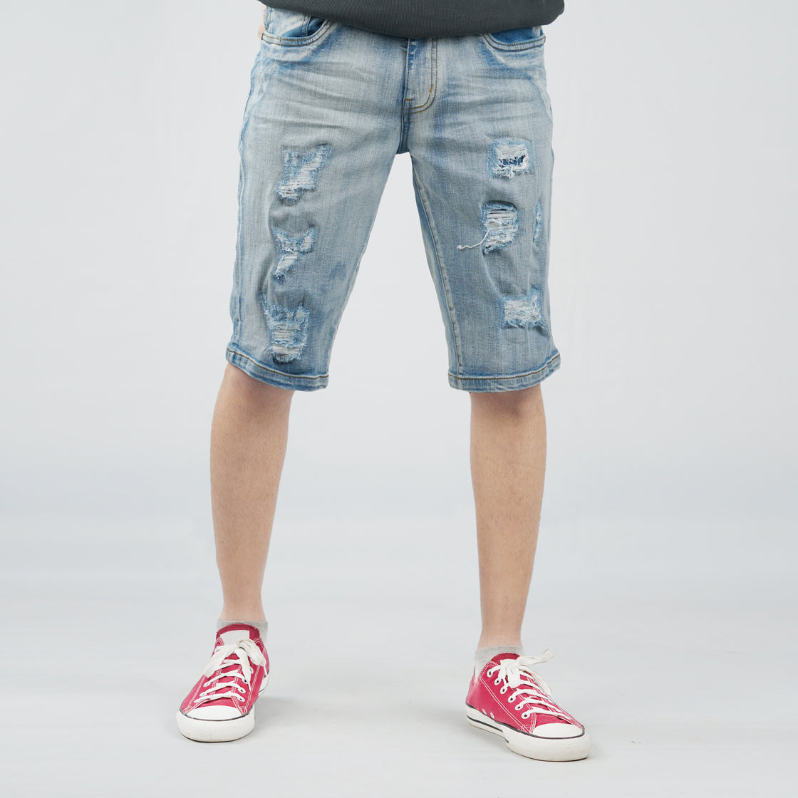 MENS RIP & REPAIRED SHORTS (DENIM)