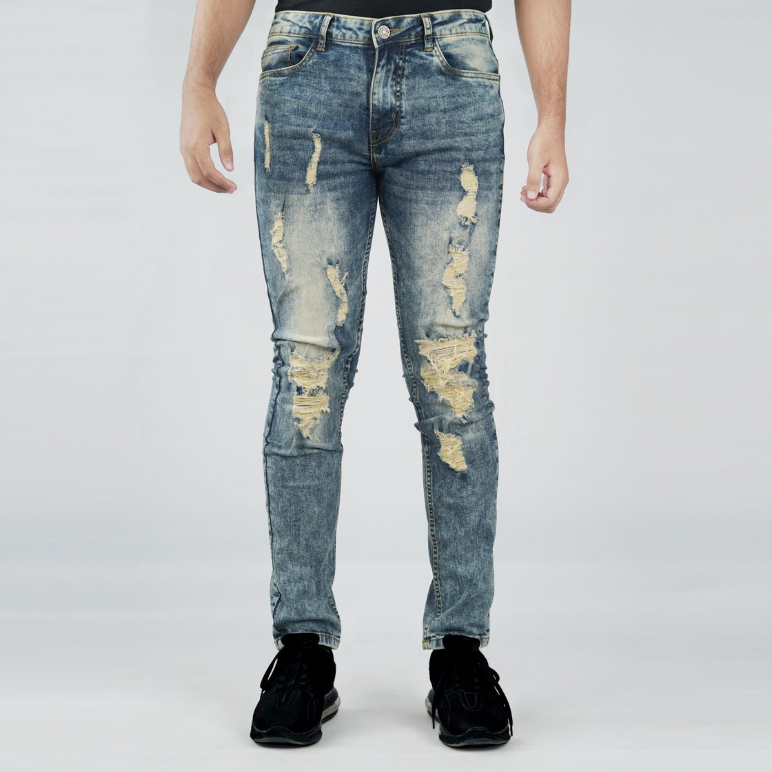 RIB& REPAIRED JEANS (DENIM)