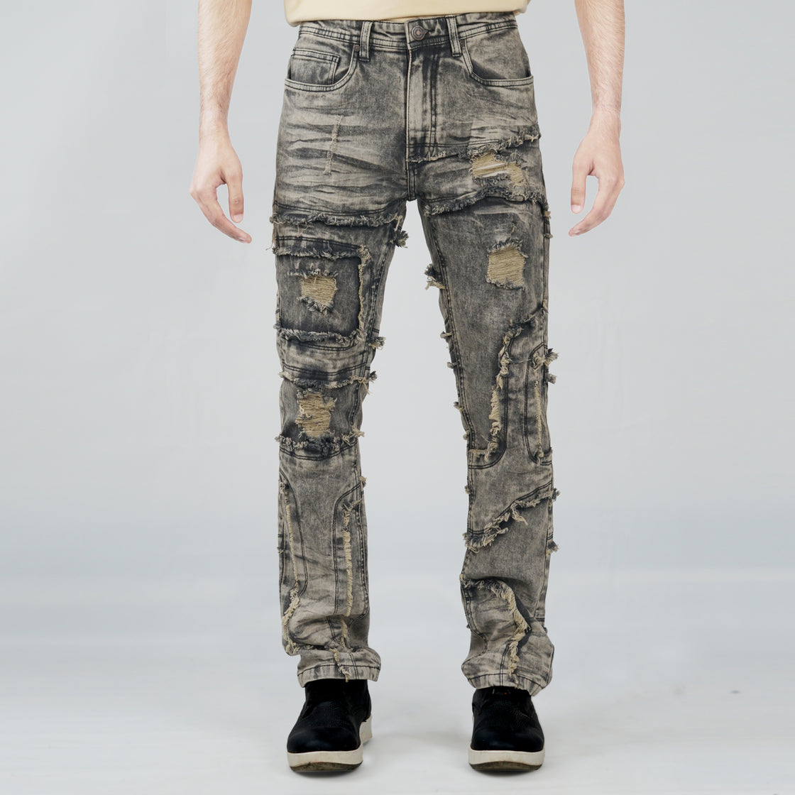 MEN'S RIP & REPAIRED PATCH PANTS