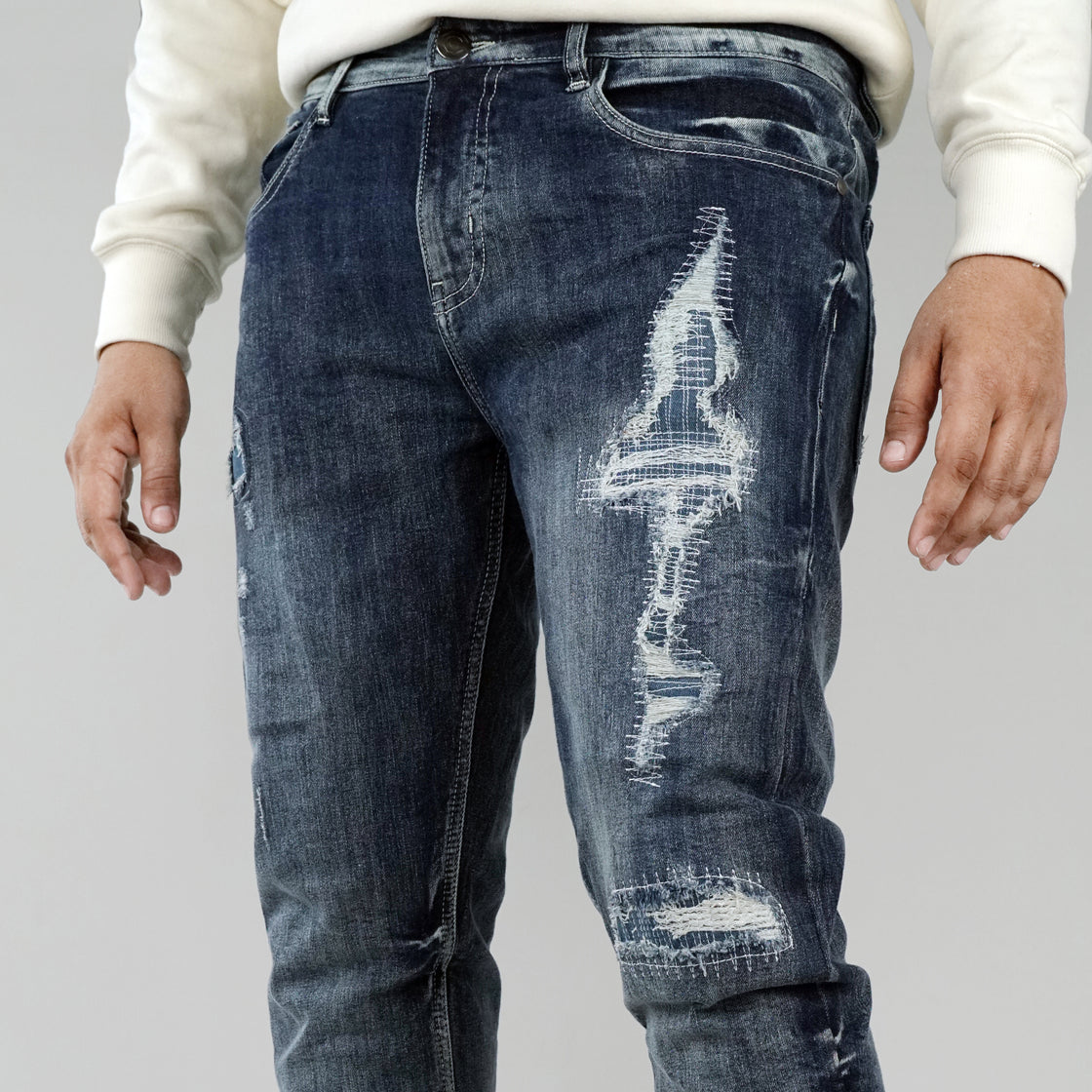 MENS RIP & REPAIRED JEANS