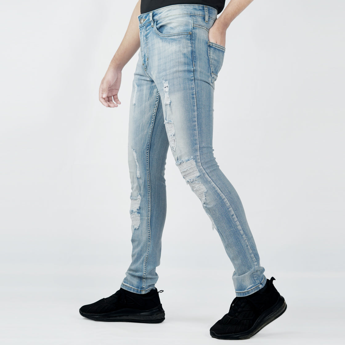 RIB& REPAIRED JEANS (DENIM)