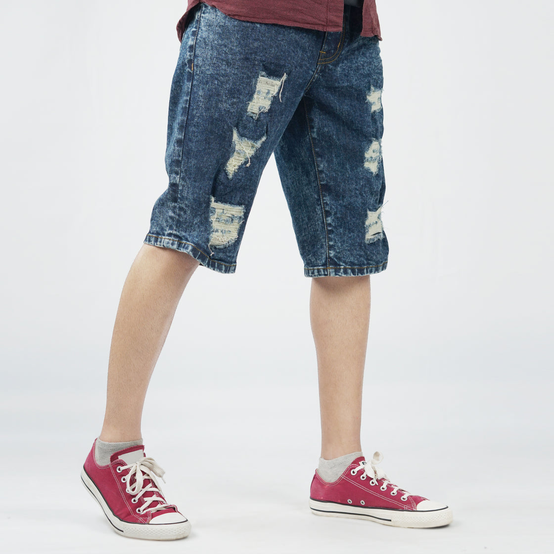 MENS RIP & REPAIRED SHORTS (DENIM)