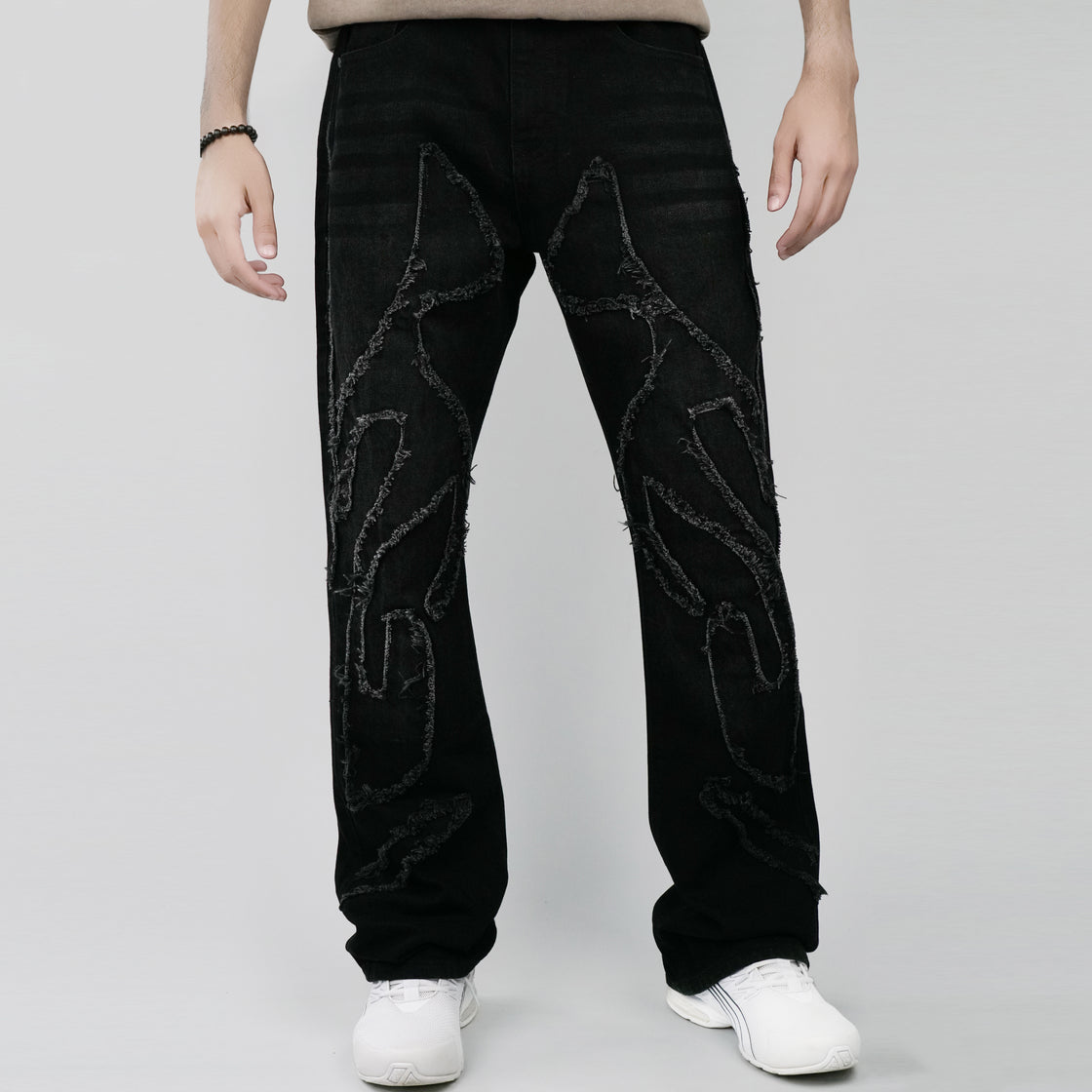 MEN PATCH FLARE JEANS