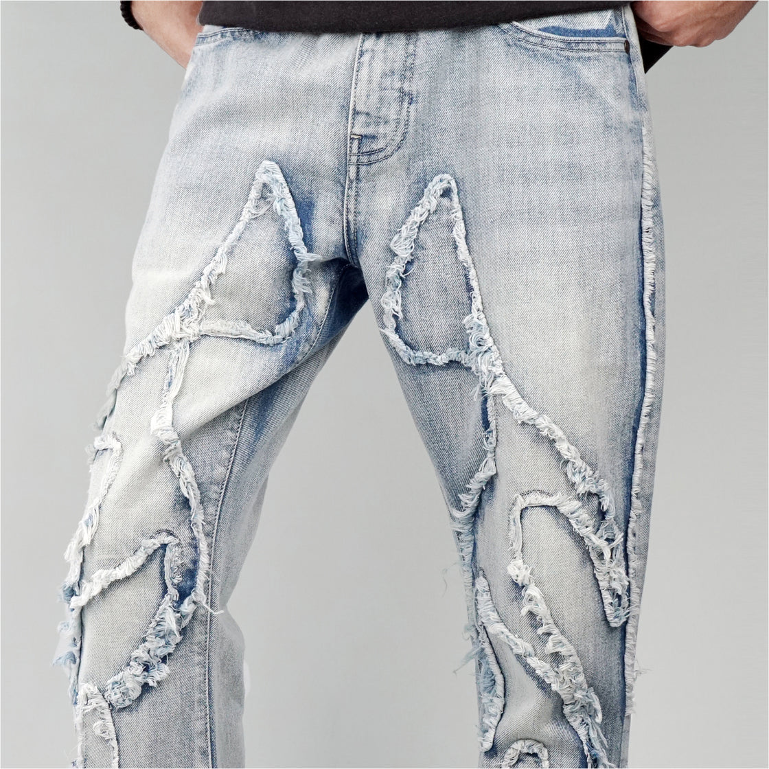 MEN PATCH FLARE JEANS